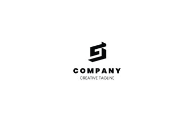 Poster - 3D monochrome logo design template with letter G in isometric bottom left view