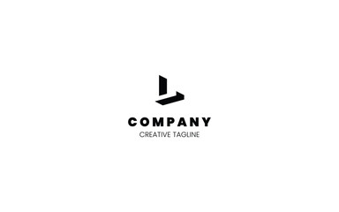 Poster - 3D monochrome logo design template with letter L in isometric bottom left view
