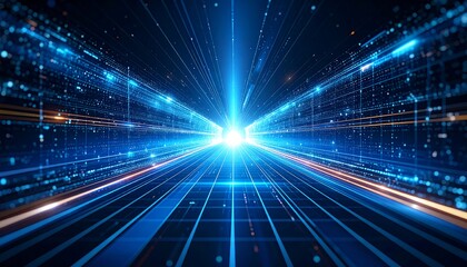 Futuristic digital tunnel