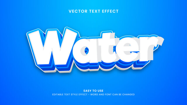 water editable text effect 3d