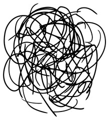 Poster - PNG Simple shape scribble drawing black lines.