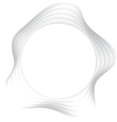 Poster - Circle ripple wavy shape with shadow in paper cut style