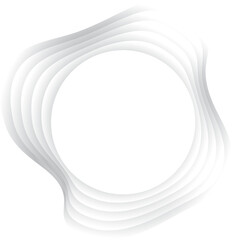 Poster - Circle ripple wavy shape with shadow in paper cut style