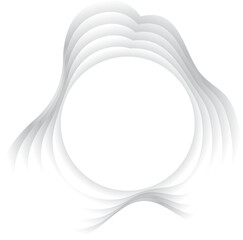 Poster - Circle ripple wavy shape with shadow in paper cut style