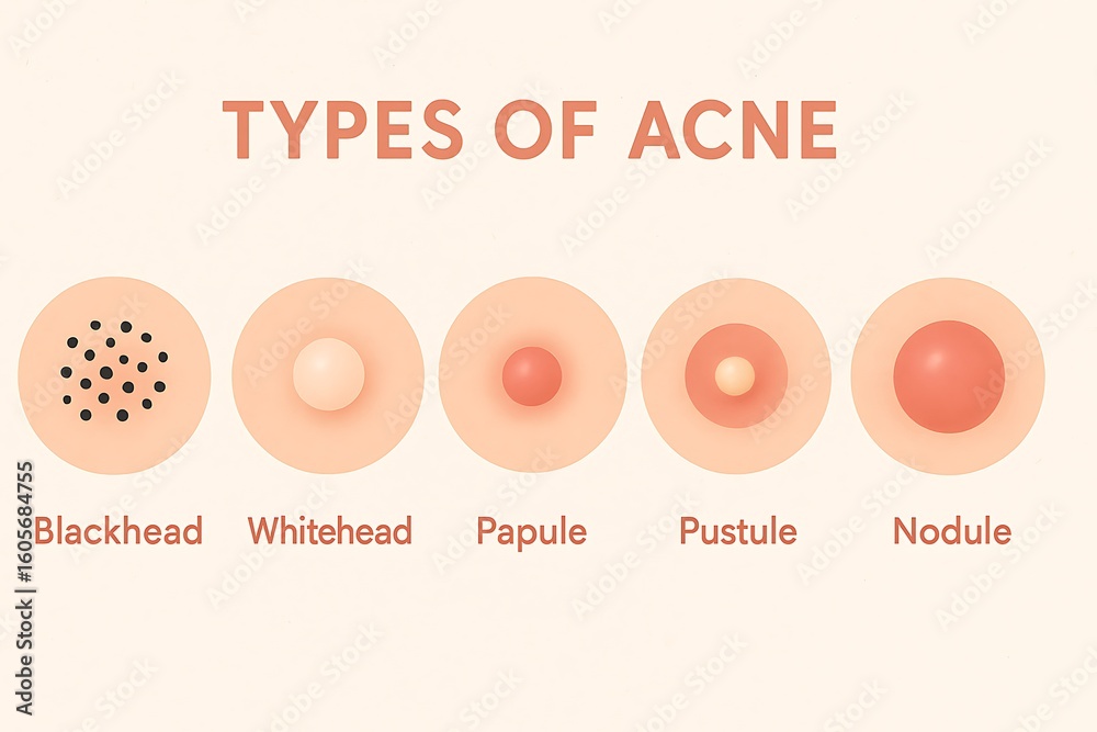 Stock-Illustration „Illustration of the different types of acne ...