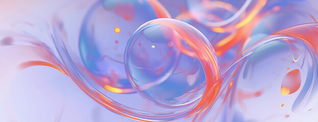 Poster - PNG Fluid and dynamic abstract background illustration colorful spheres.