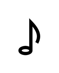 Fototapete - A black musical quarter note symbol is displayed on a white background.