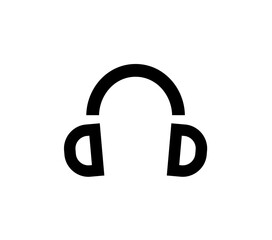 Fototapete - Simple black icon of a pair of headphones.