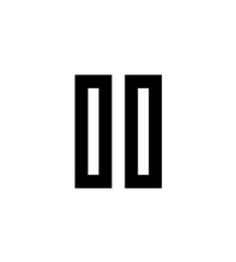 Fototapete - Pause symbol, black, rectangular, minimalist design, simple interface element.