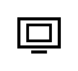 Aufkleber - Simple black and white icon depicting a computer monitor.