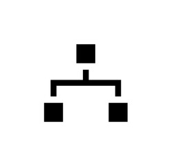 Fototapete - Simple black and white diagram depicting hierarchical structure, relationships, and connections.
