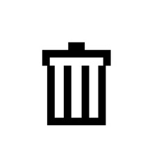 Fototapete - Black and white graphic icon of a trash can, simple design.