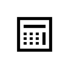 Fototapete - Simple black and white icon of a calculator.