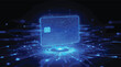 © achraf - Futuristic digital credit card representing secure financial transactions and technology concepts.