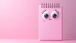 © Adisha - Cute pink notebook with expressive eyes