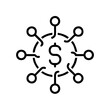 © Lee Design Arts - Abstract illustration, a conceptual representation of interconnectedness in the financial domain, highlighting the synergy between diverse elements through a centralized monetary symbol.
