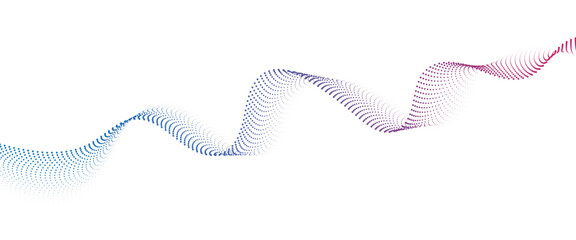 Poster - flowing dot wave halftone gradient pattern on transparent background