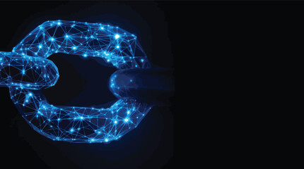 Poster - Blockchain cryptocurrency technology concept illustrating digital connection and secure network linkage.