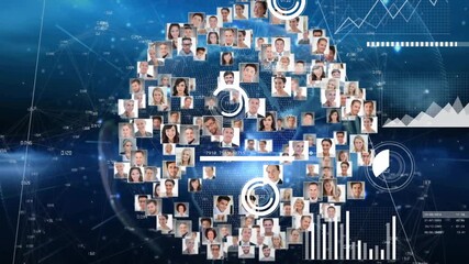 Poster - Analyst starting timer rotating headshot globe pulsing timers and updating charts for analytics