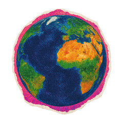 Wall Mural - PNG Colorful textured globe illustration.