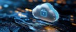 © Jiraphat.N - A futuristic digital security system with blue encrypted cloud networks, representing the protection of data and communication in a high-tech, innovative environment.