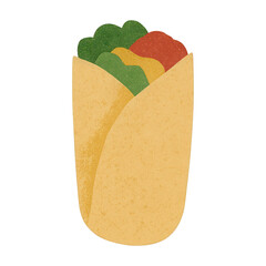 Poster - PNG Colorful burrito wrap illustration.