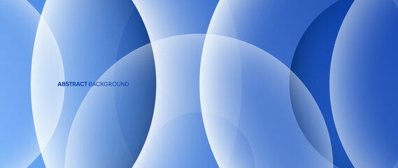 Poster - Abstract blue background. With random geometric circle patterns. Beautiful color gradation. Web banners, wallpapers, banners, brochures. Geometric background.