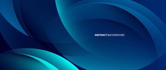 Poster - Blue abstract background with subtle color gradations and shaded curved lines. A neatly arranged wave-like pattern.	
