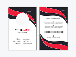 abstract professional corporate id card design. simple vector office id card design template set. st