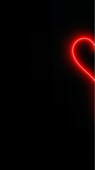 Poster - A radiant red neon heart gracefully illuminates the dark canvas, expressing love and affection.