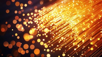 Poster - Abstract golden light trails with bokeh effect creating a vibrant and dynamic atmosphere for design projects