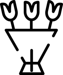 Aufkleber - Minimalistic Modern Rounded Outline Flowers Icon