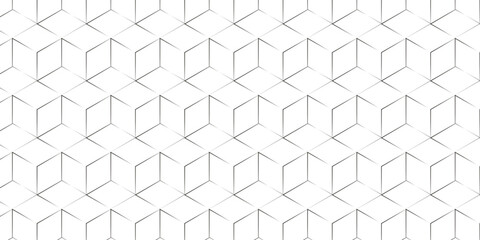 Fototapete - Abstract seamless pattern with hexagon square cube geometric pattern shapes grid metal element texture design. Vector tiles gradient triangle diamond honeycomb hexagon art.	