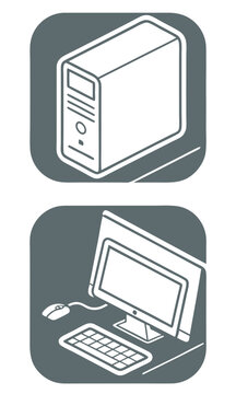 Isometric computer icons