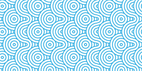Poster - Minimal Overlapping Pattern geometric diamond geometric waves spiral abstract circle wave line. Blue seamless tile stripe geometric create retro line pattern background.	
