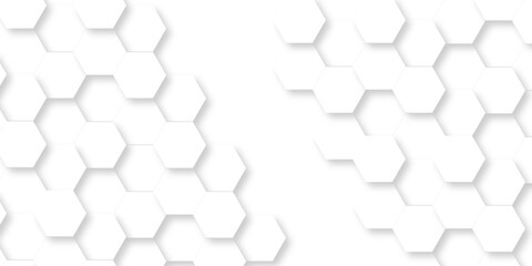 Fototapete - White Hexagonal Background. Luxury White Pattern. Futuristic abstract honeycomb mosaic white background. geometric mesh cell texture. modern futuristic wallpaper.	
