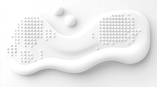 Abstract White 3D Shapes with Dots