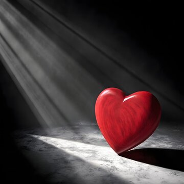 A single vibrant red heart rendered in a smooth