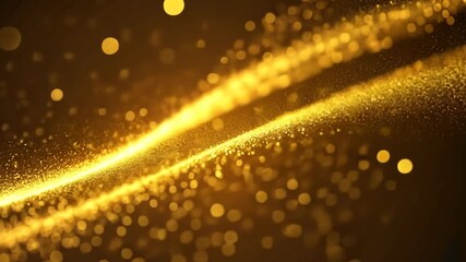 Bright gold and orange Christmas bokeh lights glowing in a glittering abstract holiday design pattern