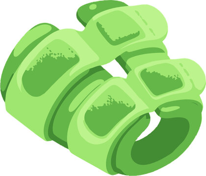 Cartoonish Light Green Interlocking Rings with Rounded Edges and Subtle Shading