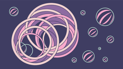 Poster - Abstract purple and pink circles illustration vector art design background wallpaper graphic element circlescape