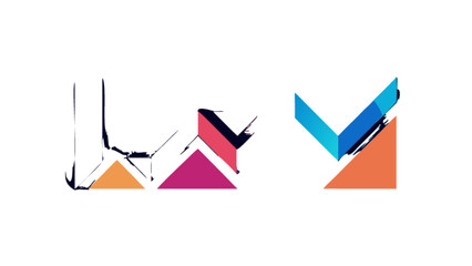 Poster - Abstract geometric logo design with triangles for modern company branding and creative visual identity needs