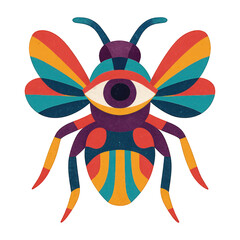 Poster - PNG Colorful surreal eye bee