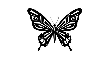 Poster - Elegant butterfly vector design with intricate patterns and symmetry on wings