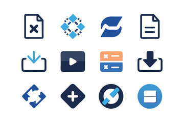 Poster - Vector art of a set of blue icons for web and app design isolated on white background