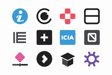 Leinwandbilder - Vector art of a diverse set of user interface icons for various applications and platforms