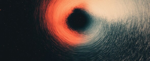 Wall Mural - Abstract Swirl with Lines in Orange, White and Blue on Space Background