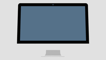 Poster - Minimalist vector illustration of a desktop computer screen display