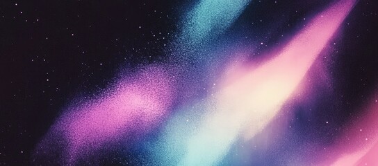 Wall Mural - Celestial Spray Starry Sky with Blue, Purple, Pink Nebulae with Black Space