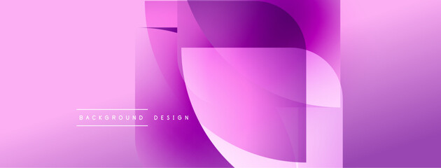 Aufkleber - Abstract purple background. Smooth shapes overlap creating modern design. Gradient colors provide visual interest. Minimalist aesthetic.